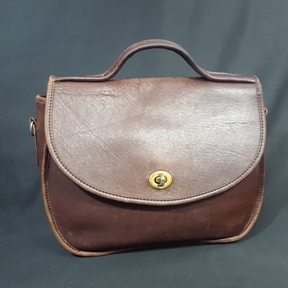 Vintage Brown Leather Bag - Picture 1 of 8